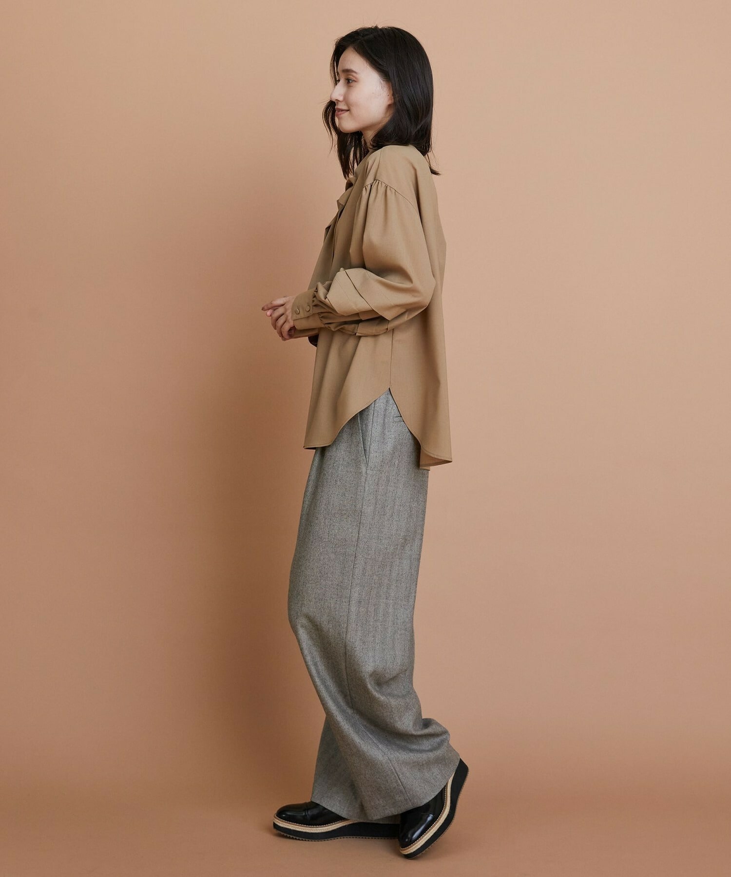 【L'EQUIPE】トロピカルウールブラウス 詳細画像 ボルドー 2