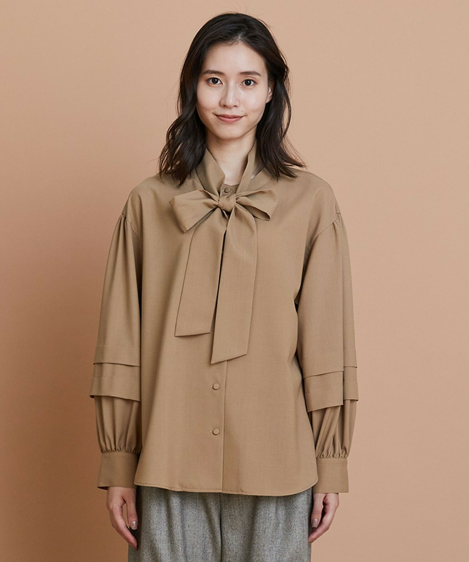 【L'EQUIPE】トロピカルウールブラウス 詳細画像 ボルドー 4