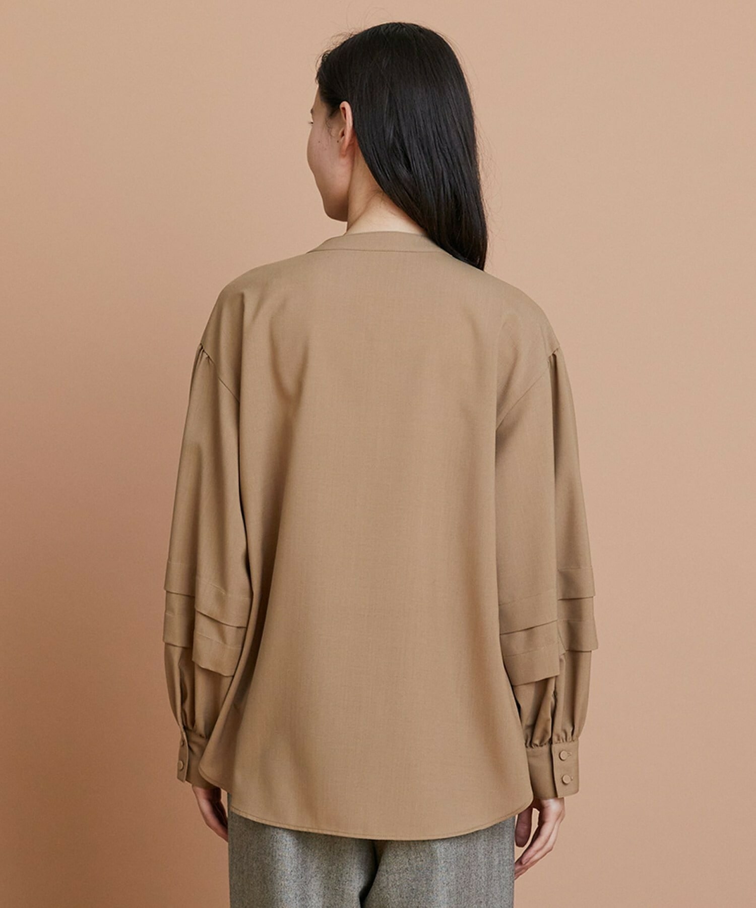 【L'EQUIPE】トロピカルウールブラウス 詳細画像 ボルドー 9