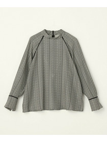 【L'EQUIPE】ピクセルプリントブラウス 詳細画像 ブラック系その他 11