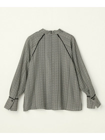 【L'EQUIPE】ピクセルプリントブラウス 詳細画像 ブラック系その他 12