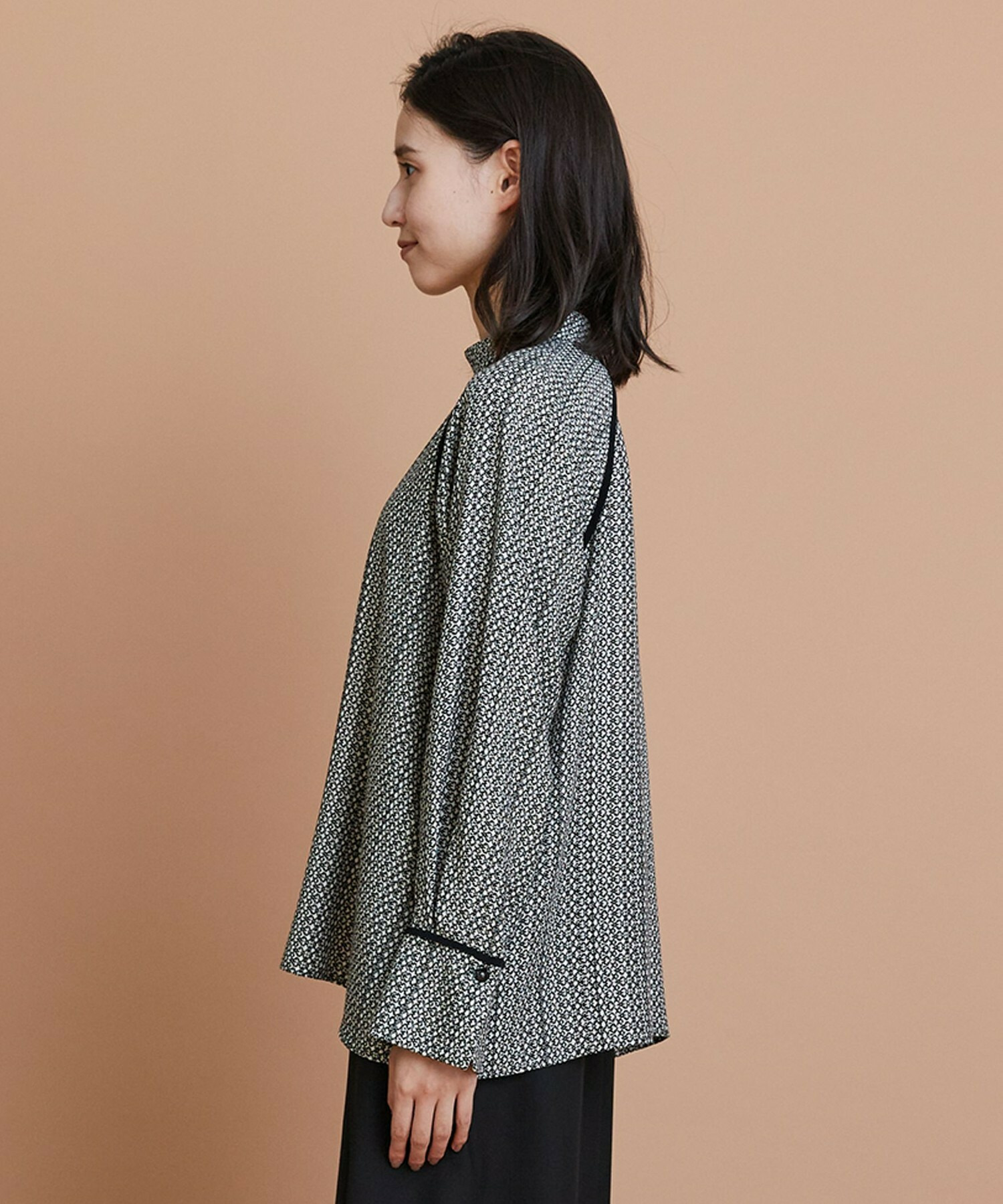 【L'EQUIPE】ピクセルプリントブラウス 詳細画像 ブラック系その他 9