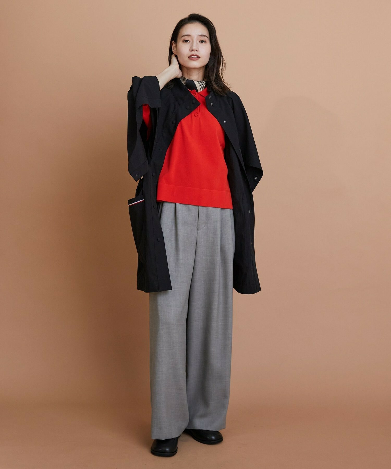 【L'EQUIPE】コットンナイロンベネシャントレンチコート 詳細画像 ブラック 10