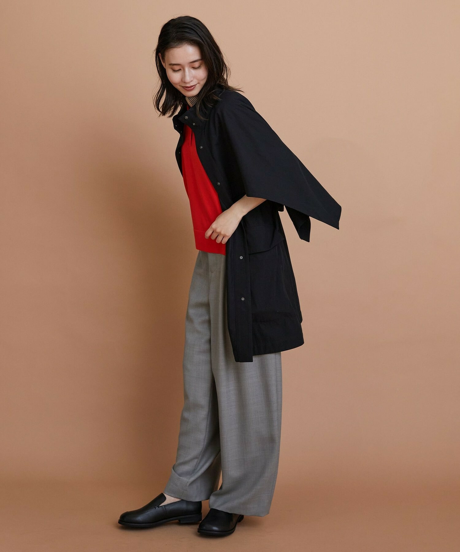 【L'EQUIPE】コットンナイロンベネシャントレンチコート 詳細画像 ブラック 12