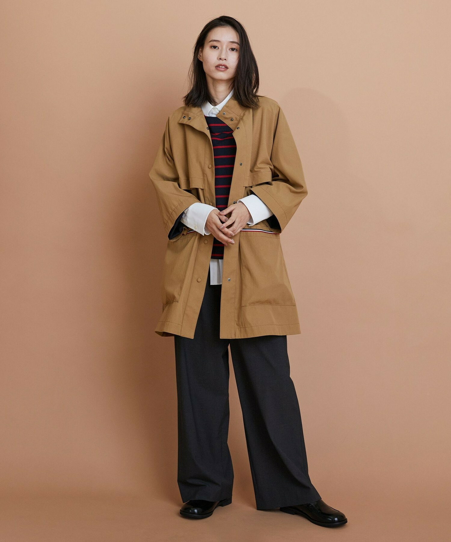 【L'EQUIPE】コットンナイロンベネシャントレンチコート 詳細画像 ブラック 4