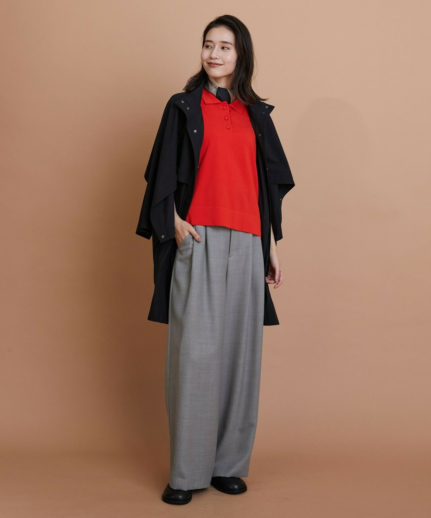 【L'EQUIPE】コットンナイロンベネシャントレンチコート 詳細画像 ブラック 9