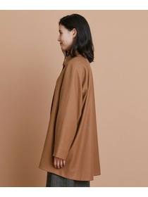 【L'EQUIPE】カシミヤ混ストレッチフラノステンカラーコート 詳細画像 ブラック 10