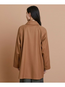 【L'EQUIPE】カシミヤ混ストレッチフラノステンカラーコート 詳細画像 ブラック 11