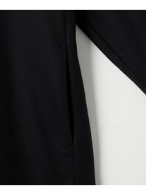 【L'EQUIPE】カシミヤ混ストレッチフラノステンカラーコート 詳細画像 ブラック 17