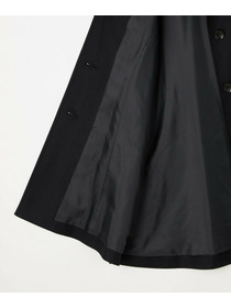 【L'EQUIPE】カシミヤ混ストレッチフラノステンカラーコート 詳細画像 ブラック 18