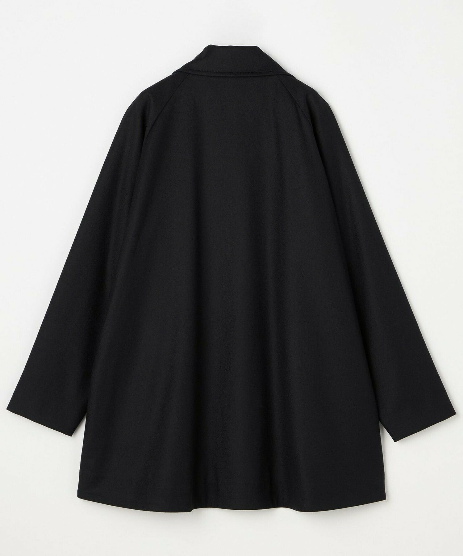 【L'EQUIPE】カシミヤ混ストレッチフラノステンカラーコート 詳細画像 ブラック 13