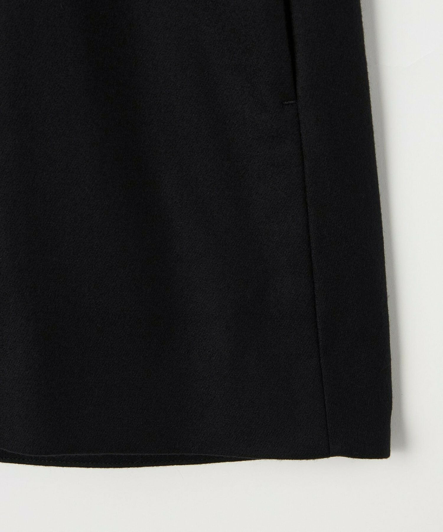 【L'EQUIPE】カシミヤ混ストレッチフラノステンカラーコート 詳細画像 ブラック 16