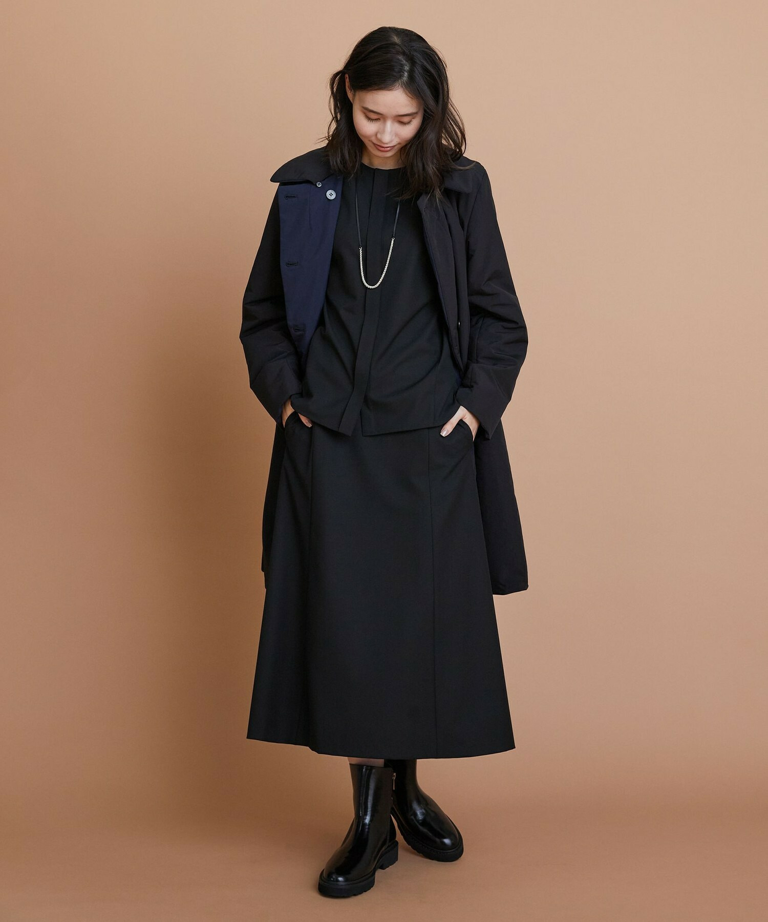 【L'EQUIPE】ナイロンワッシャー中綿コート 詳細画像 ブラック系その他 16