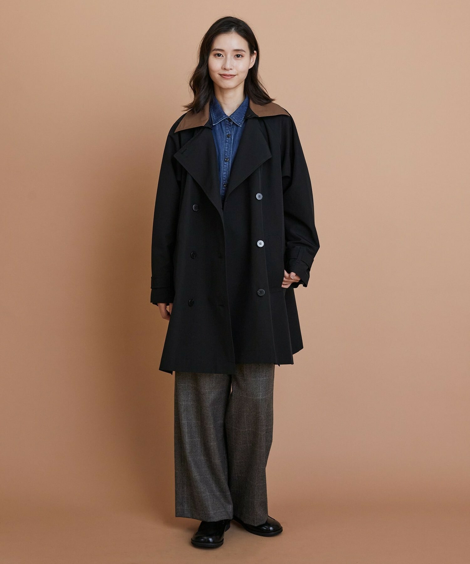 【L'EQUIPE】［eclat 2025年11月号掲載商品］グースシェルトレンチコート 詳細画像 ブラック 1