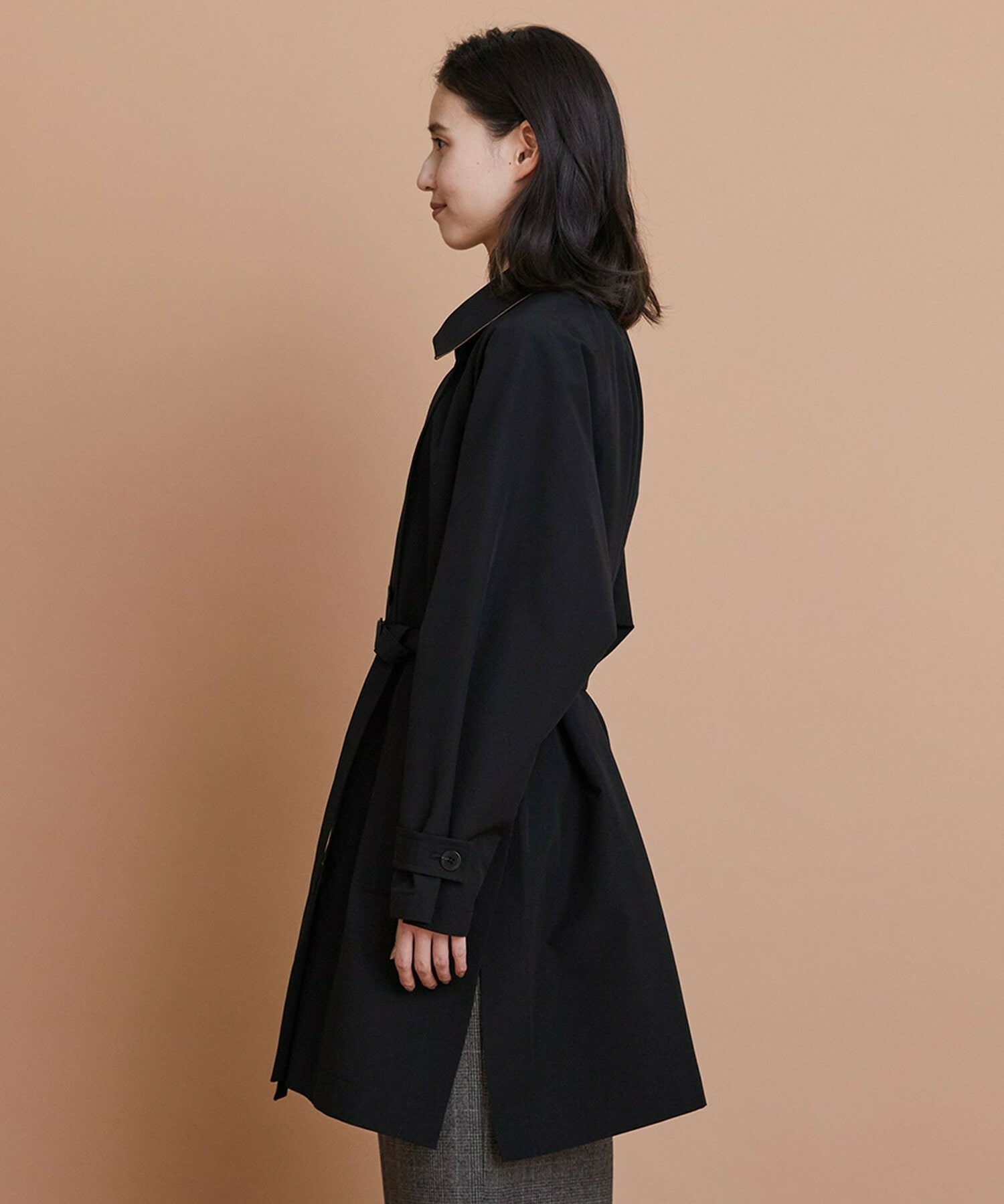 【L'EQUIPE】［eclat 2025年11月号掲載商品］グースシェルトレンチコート 詳細画像 ブラック 15