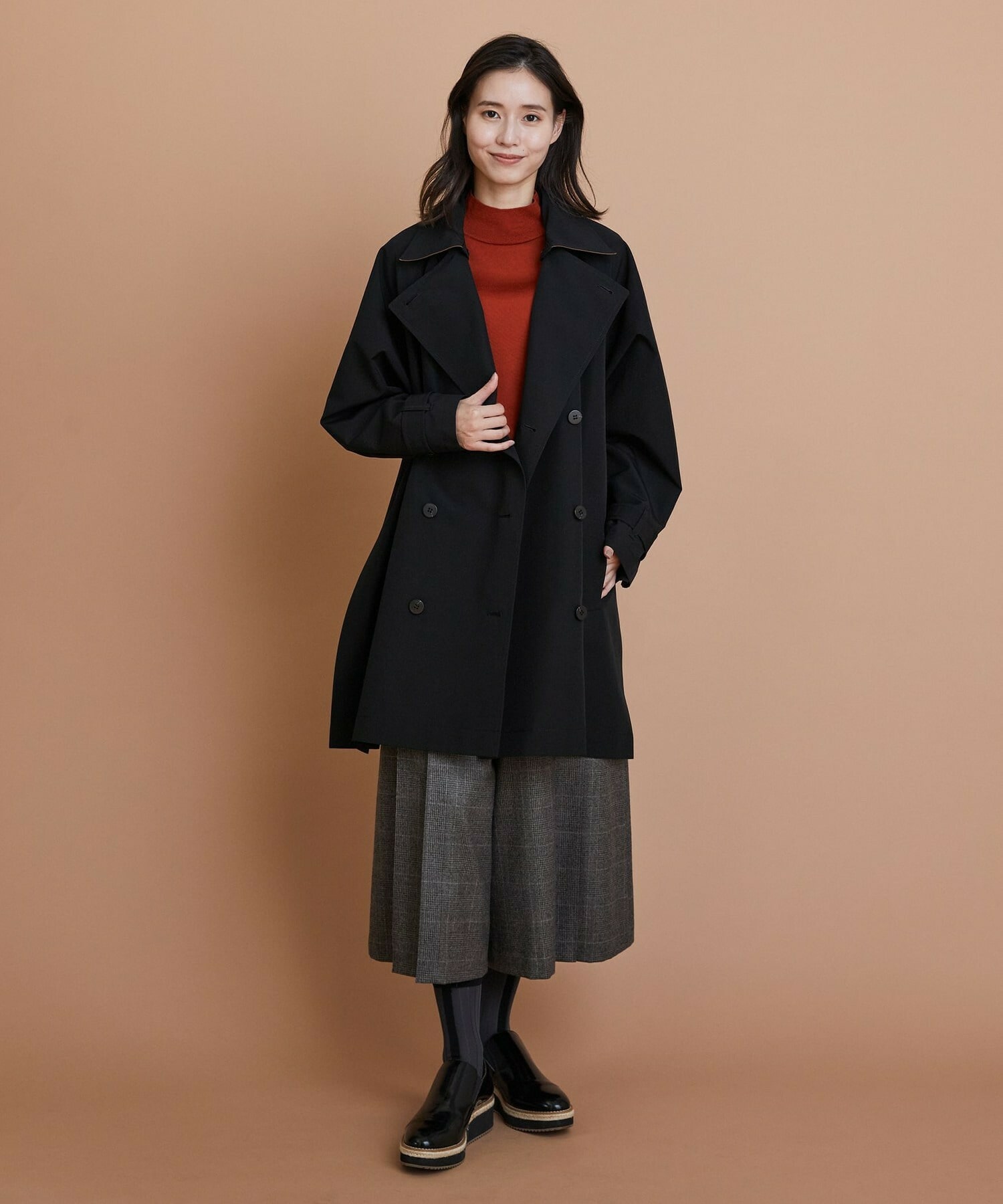 【L'EQUIPE】［eclat 2025年11月号掲載商品］グースシェルトレンチコート 詳細画像 ブラック 5