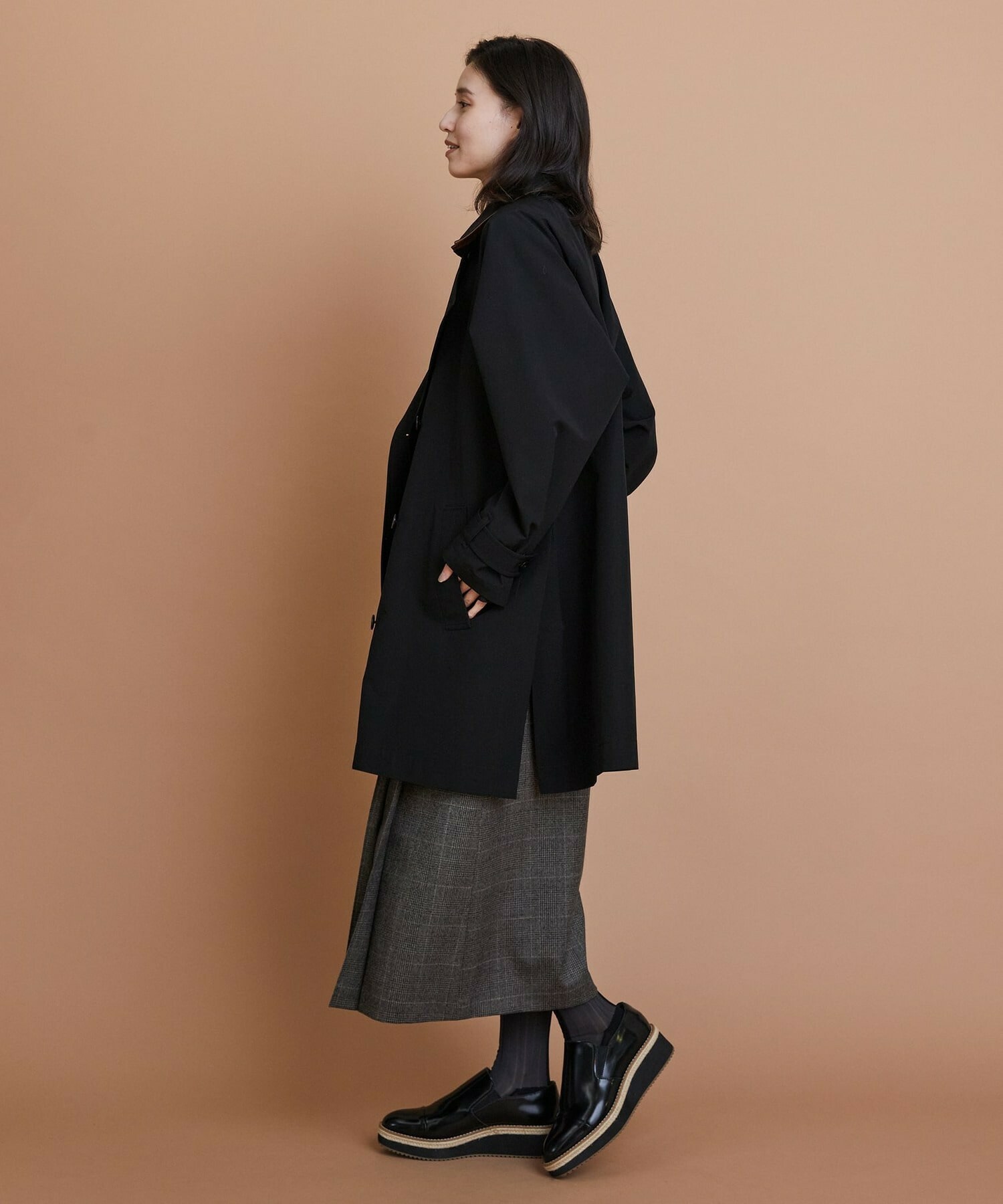 【L'EQUIPE】［eclat 2025年11月号掲載商品］グースシェルトレンチコート 詳細画像 ブラック 7