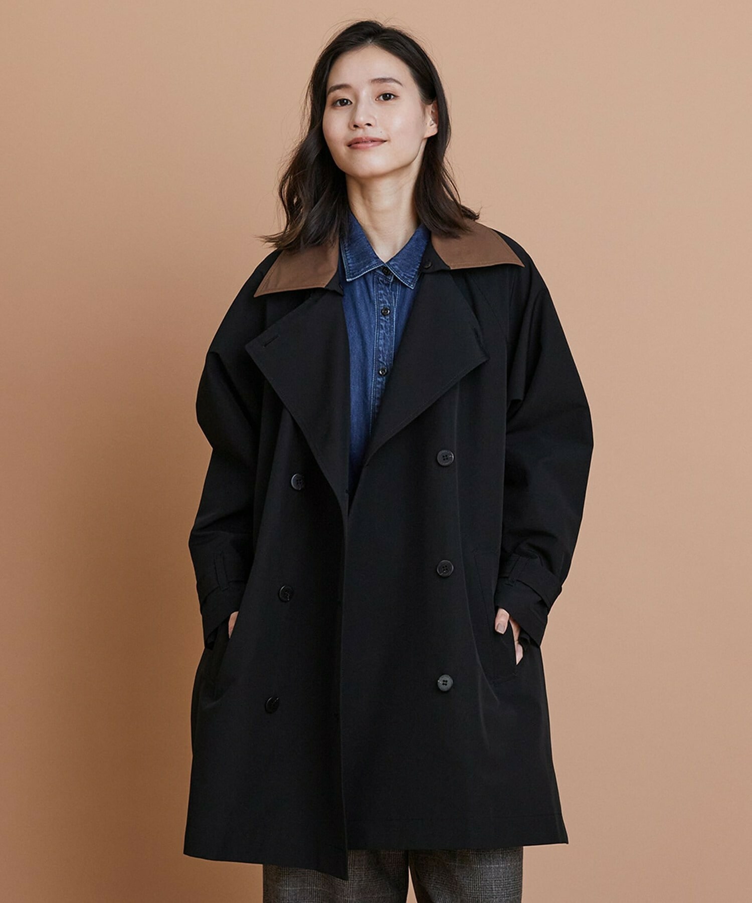 【L'EQUIPE】［eclat 2025年11月号掲載商品］グースシェルトレンチコート 詳細画像 ブラック 1