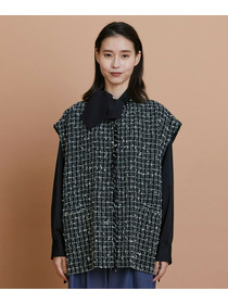 【L'EQUIPE】ツイードベスト 詳細画像 ブラック系その他 8