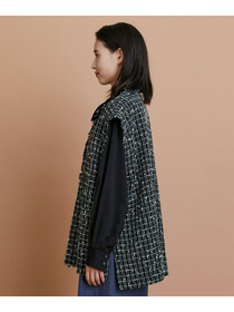 【L'EQUIPE】ツイードベスト 詳細画像 ブラック系その他 9