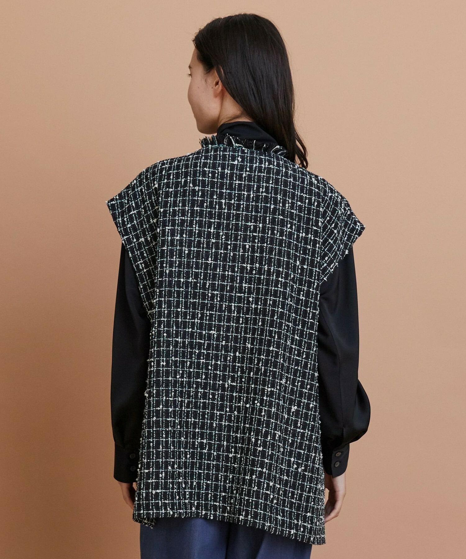 【L'EQUIPE】ツイードベスト 詳細画像 ブラック系その他 10