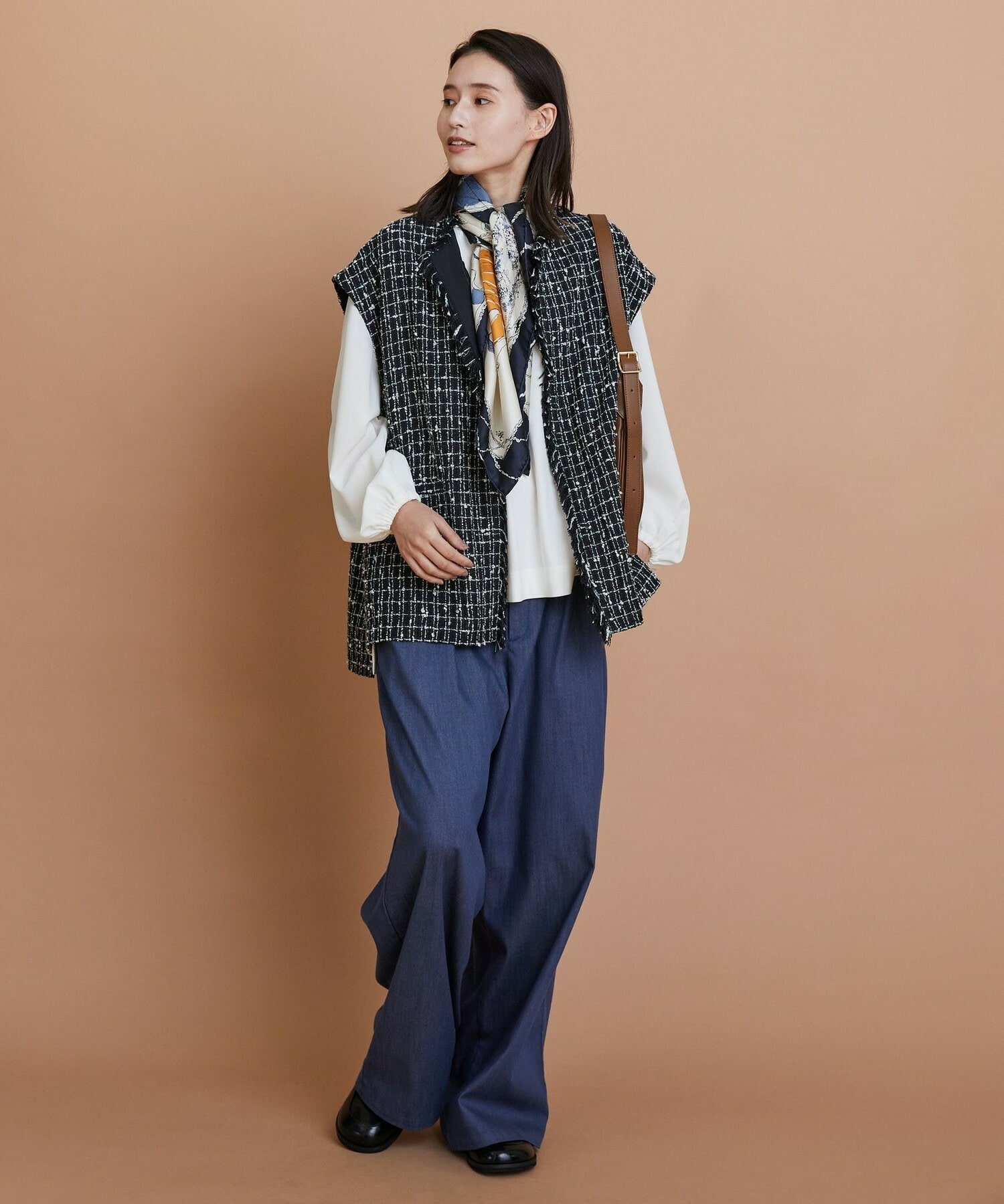 【L'EQUIPE】ツイードベスト 詳細画像 ブラック系その他 4