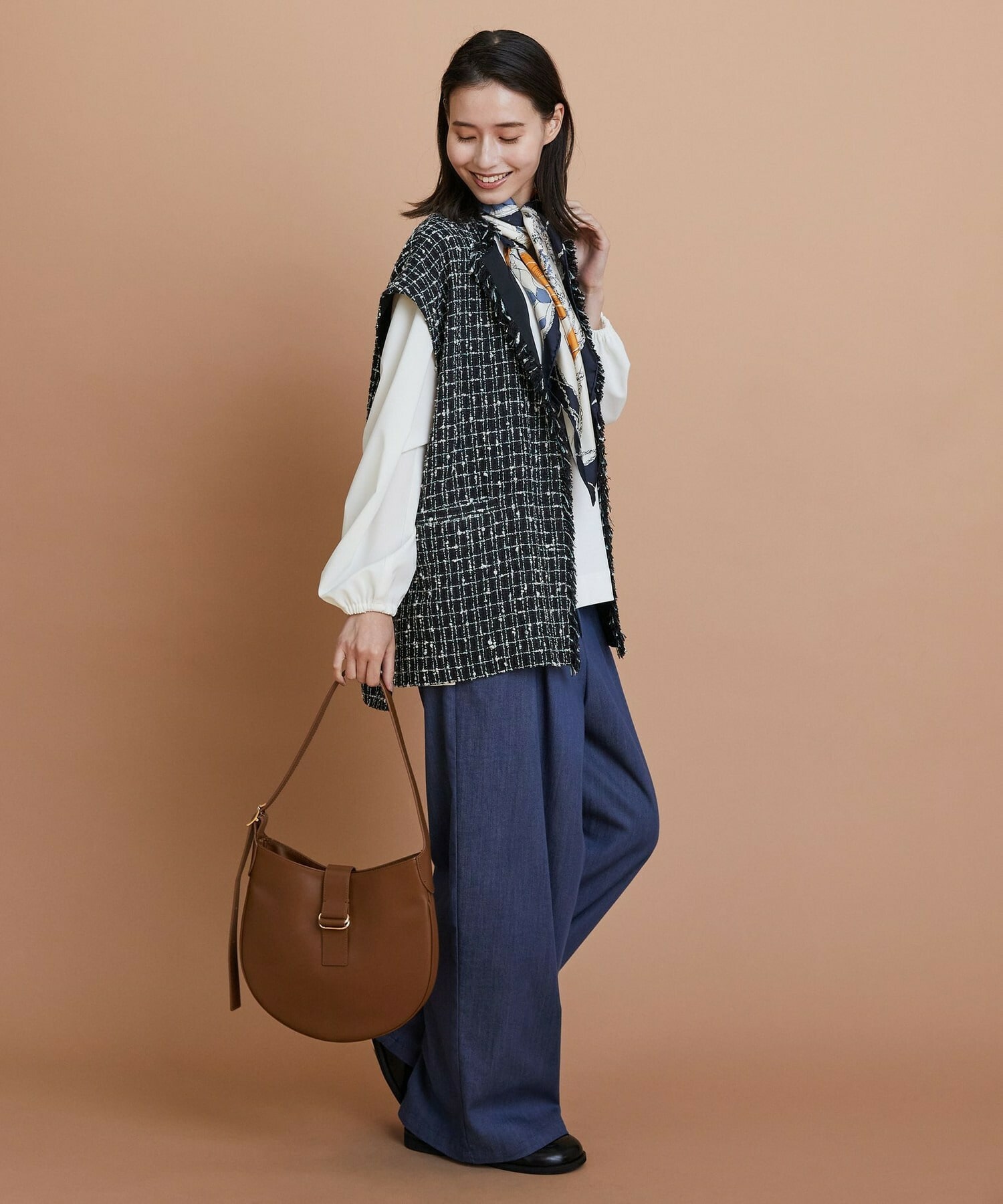 【L'EQUIPE】ツイードベスト 詳細画像 ブラック系その他 6