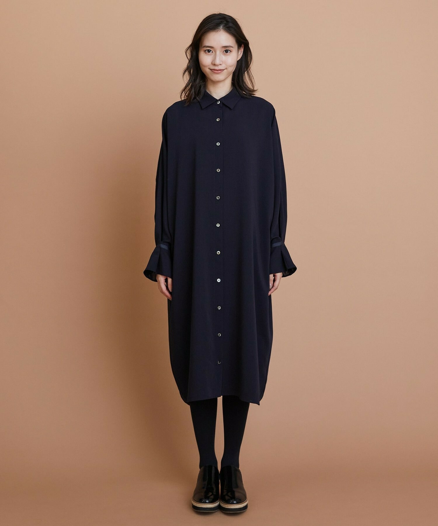 【L'EQUIPE】エステルボイルシャツワンピース 詳細画像 ネイビー 11