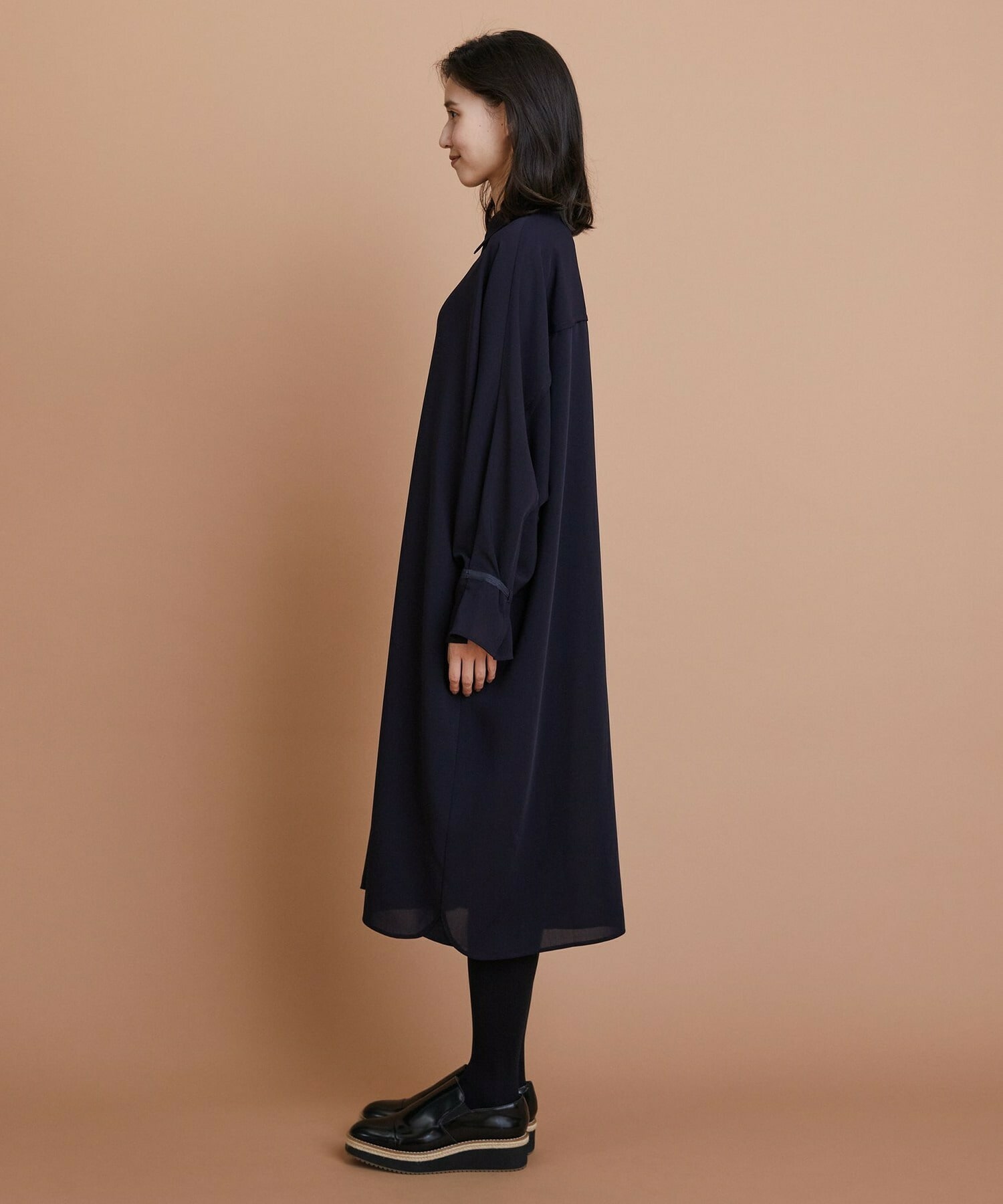 【L'EQUIPE】エステルボイルシャツワンピース 詳細画像 ネイビー 12