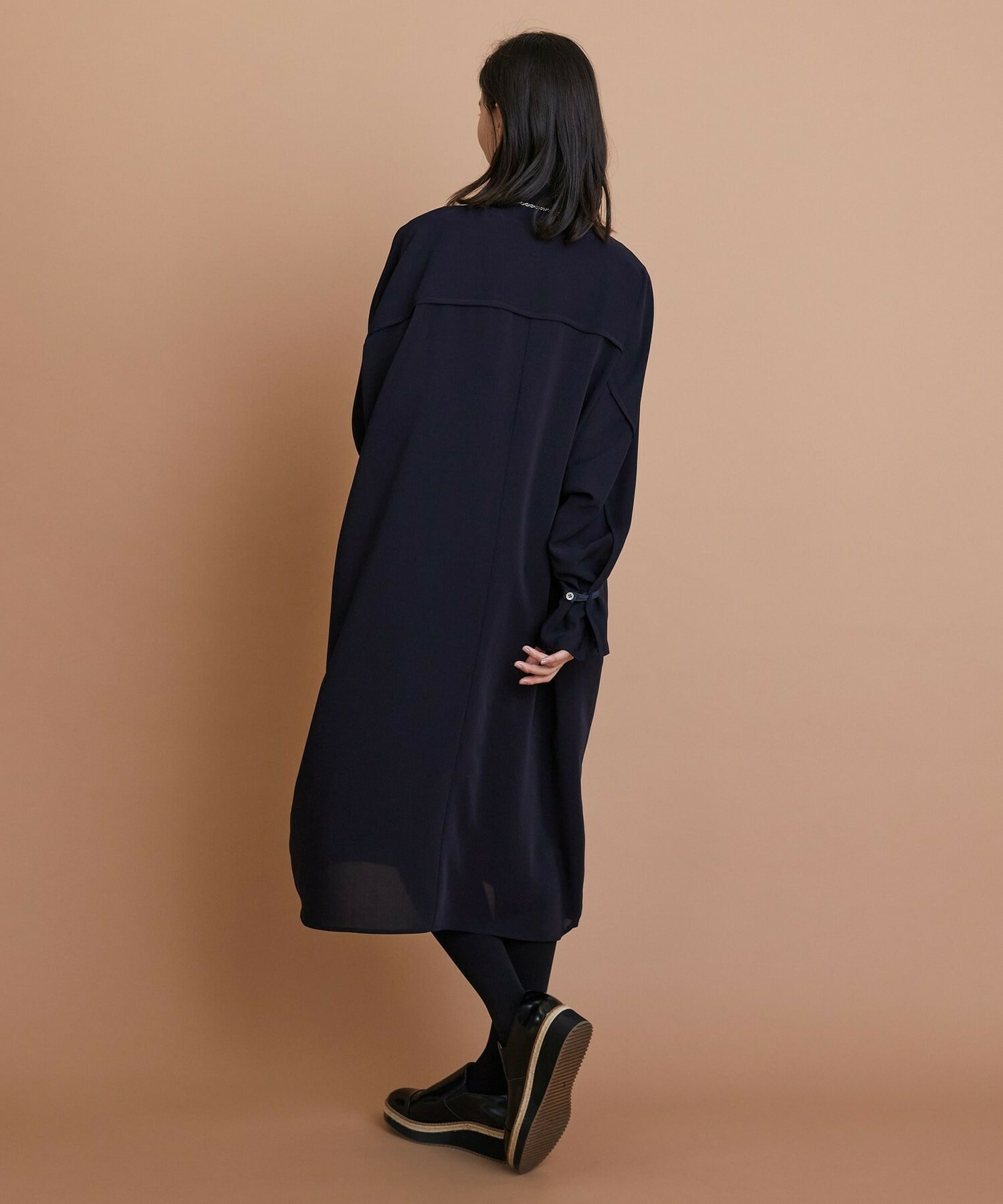 【L'EQUIPE】エステルボイルシャツワンピース 詳細画像 ネイビー 4