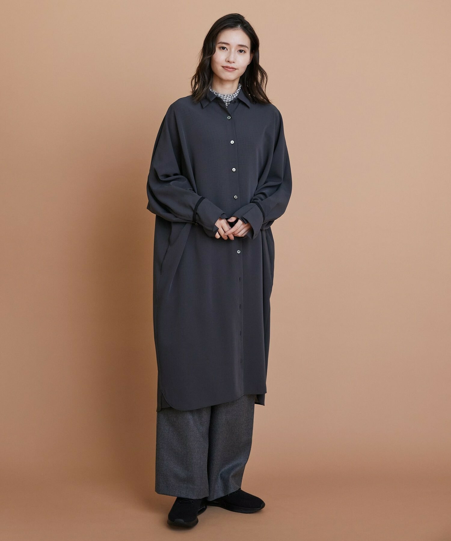 【L'EQUIPE】エステルボイルシャツワンピース 詳細画像 ネイビー 8