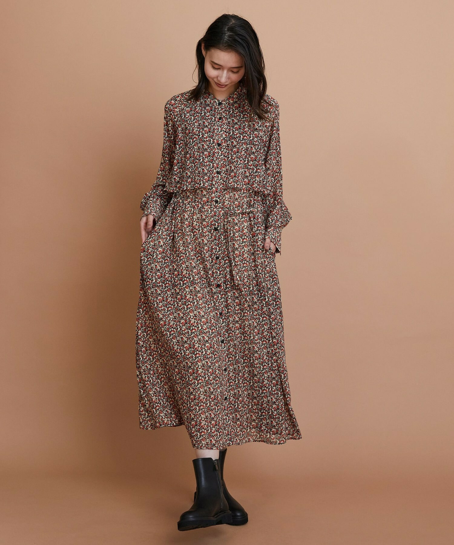 【L'EQUIPE】ヴィンテージプリントワンピース 詳細画像 レッド系その他 3