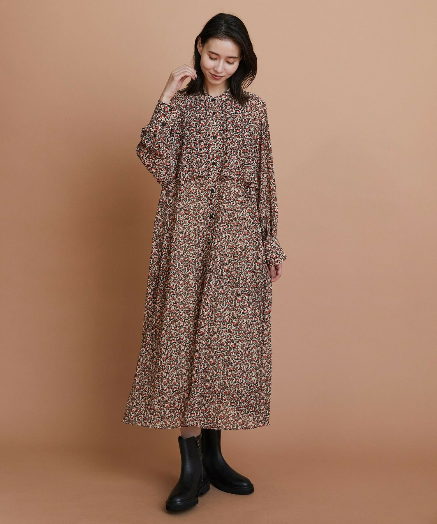 【L'EQUIPE】ヴィンテージプリントワンピース 詳細画像 レッド系その他 6