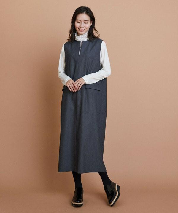 【L'EQUIPE】TWドビードスキンノースリーブワンピース