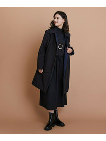 【L'EQUIPE】ウール梳毛＆ウール混トロピカルワンピース 詳細画像 グレー×ブラック 15