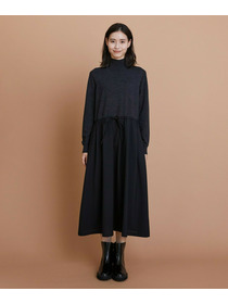 【L'EQUIPE】ウール梳毛＆ウール混トロピカルワンピース 詳細画像 グレー×ブラック 17