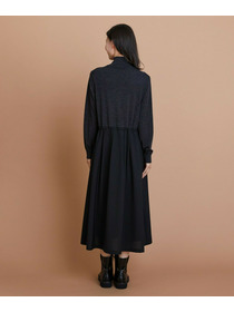 【L'EQUIPE】ウール梳毛＆ウール混トロピカルワンピース 詳細画像 グレー×ブラック 19