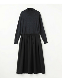 【L'EQUIPE】ウール梳毛＆ウール混トロピカルワンピース 詳細画像 グレー×ブラック 20