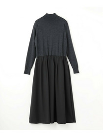 【L'EQUIPE】ウール梳毛＆ウール混トロピカルワンピース 詳細画像 グレー×ブラック 21