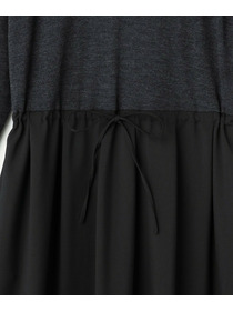 【L'EQUIPE】ウール梳毛＆ウール混トロピカルワンピース 詳細画像 グレー×ブラック 23