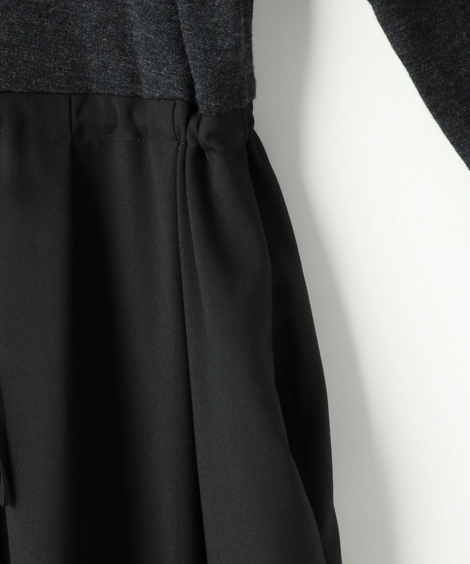 【L'EQUIPE】ウール梳毛＆ウール混トロピカルワンピース 詳細画像 グレー×ブラック 24