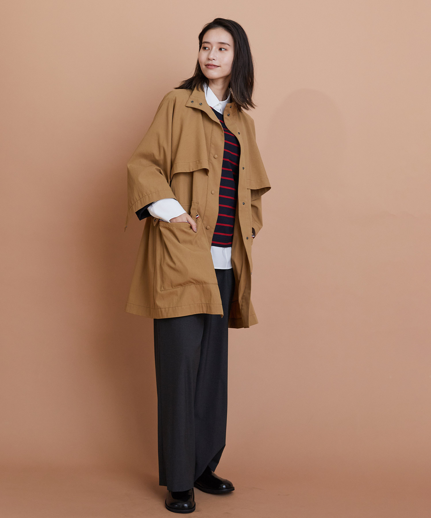 【L'EQUIPE】ウォッシャブルTR2wayストレートパンツ 詳細画像 チャコールグレー 10