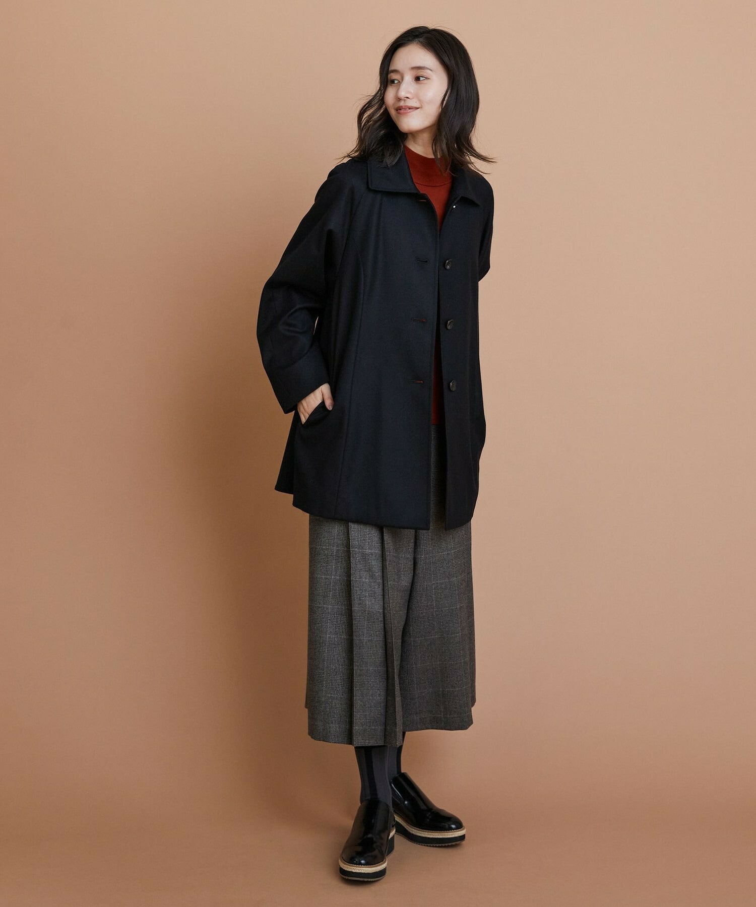 【L'EQUIPE】ウールサキソニーハーフパンツ 詳細画像 ブラック 11