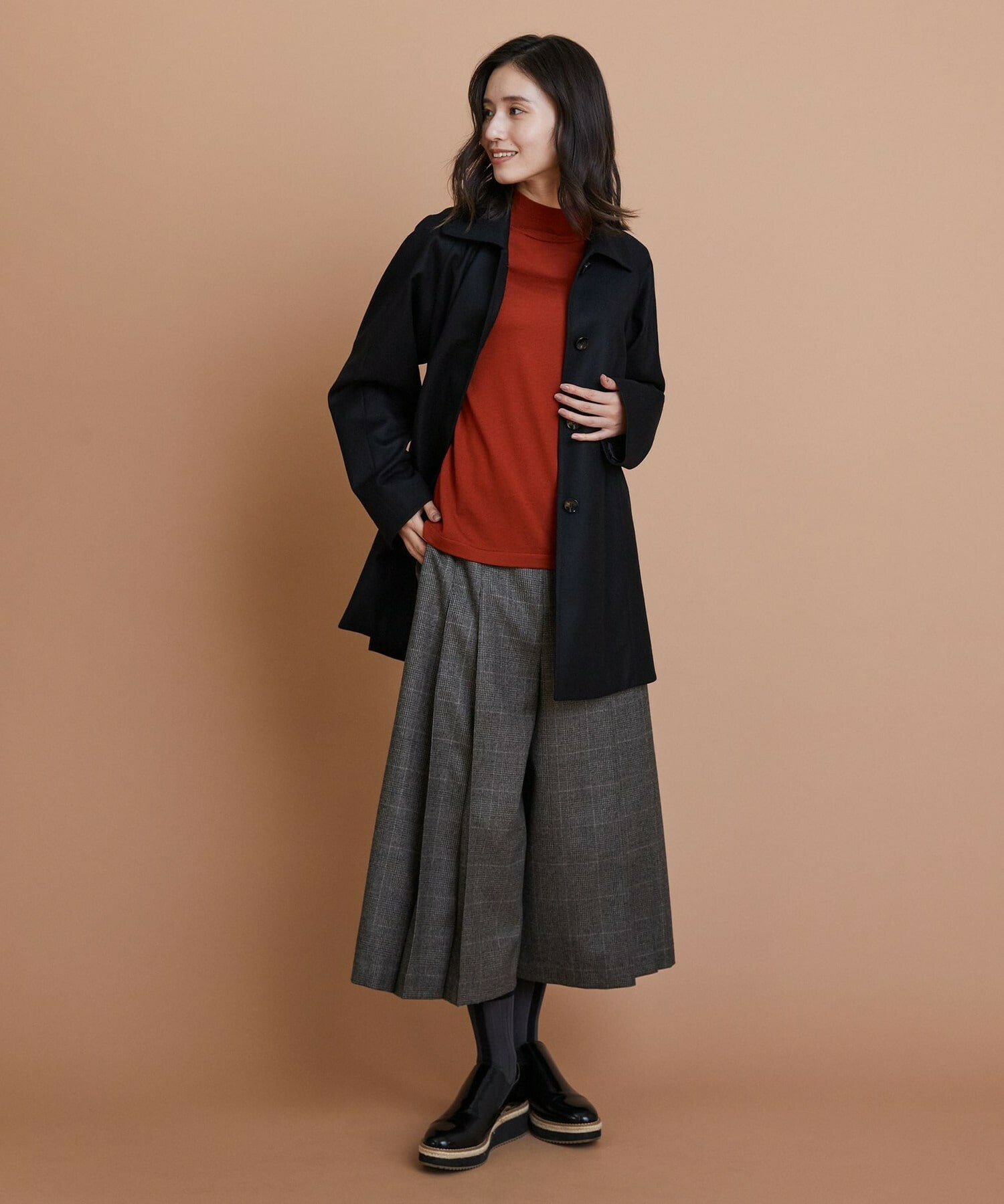 【L'EQUIPE】ウールサキソニーハーフパンツ 詳細画像 ブラック 12