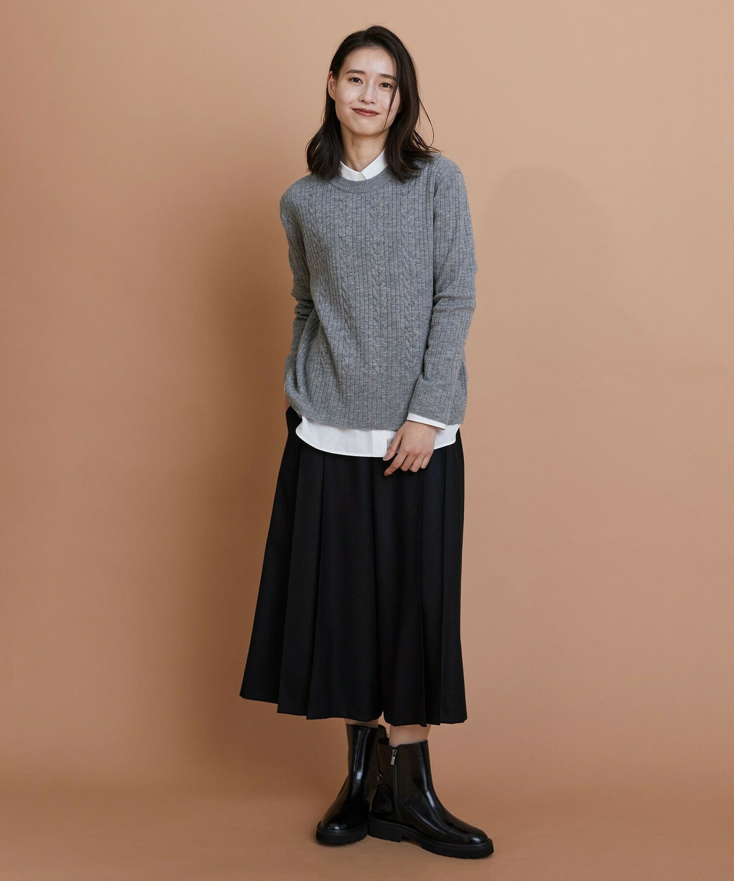 【L'EQUIPE】ウールサキソニーハーフパンツ 詳細画像 ブラック 16