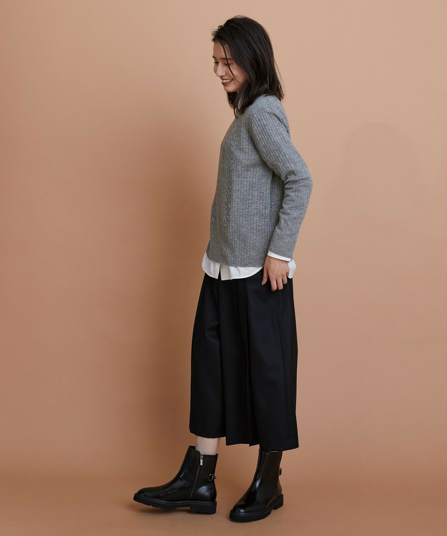 【L'EQUIPE】ウールサキソニーハーフパンツ 詳細画像 ブラック 17