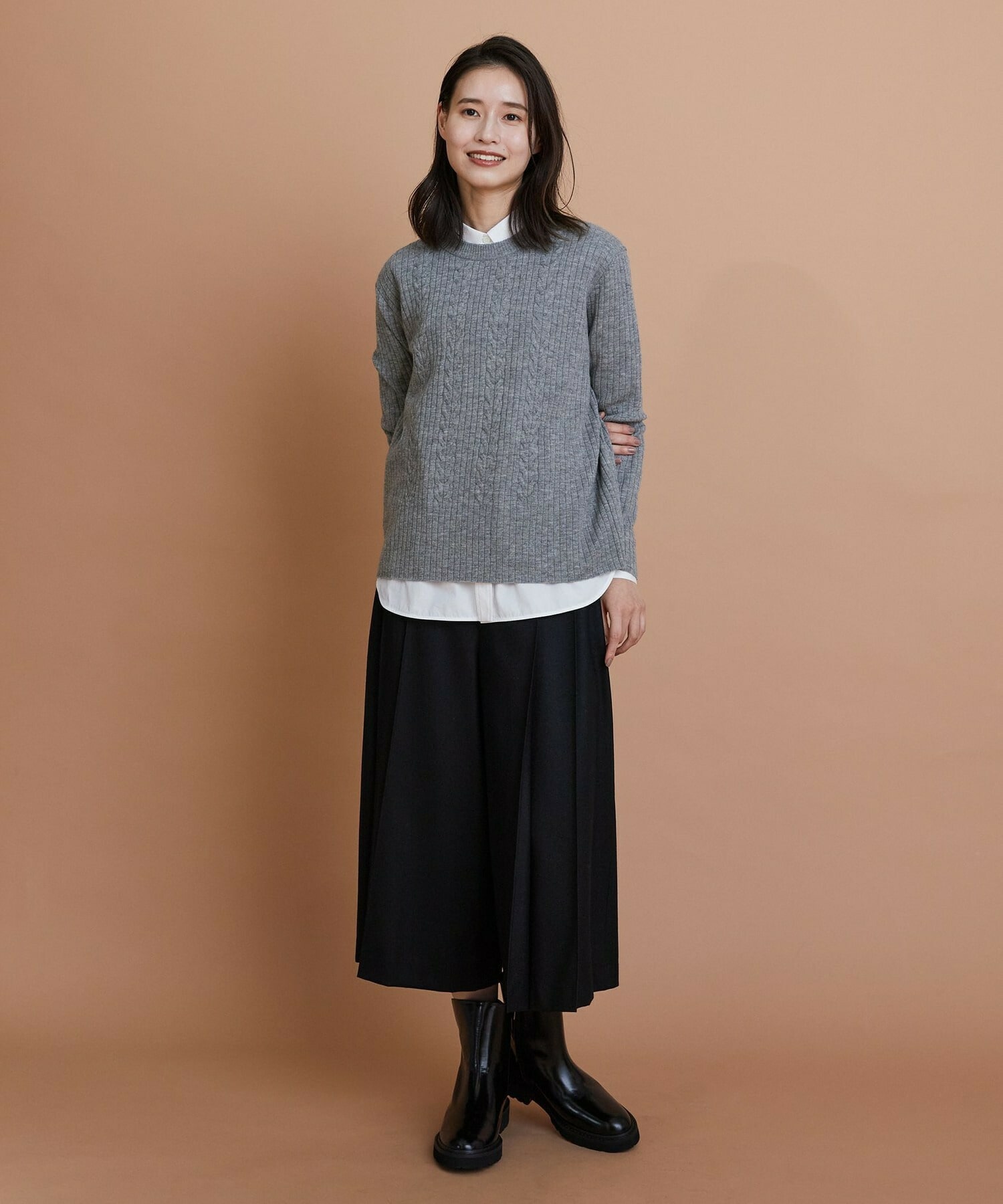 【L'EQUIPE】ウールサキソニーハーフパンツ 詳細画像 ブラック 19