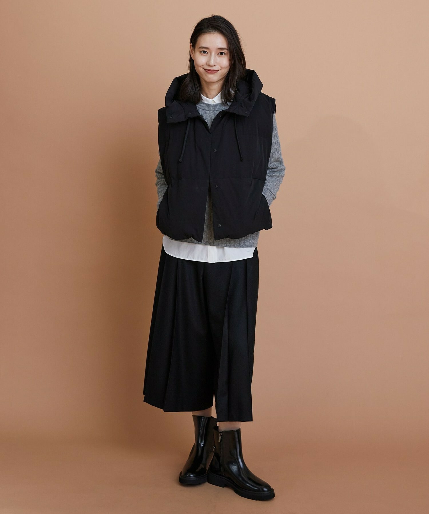 【L'EQUIPE】ウールサキソニーハーフパンツ 詳細画像 ブラック 20