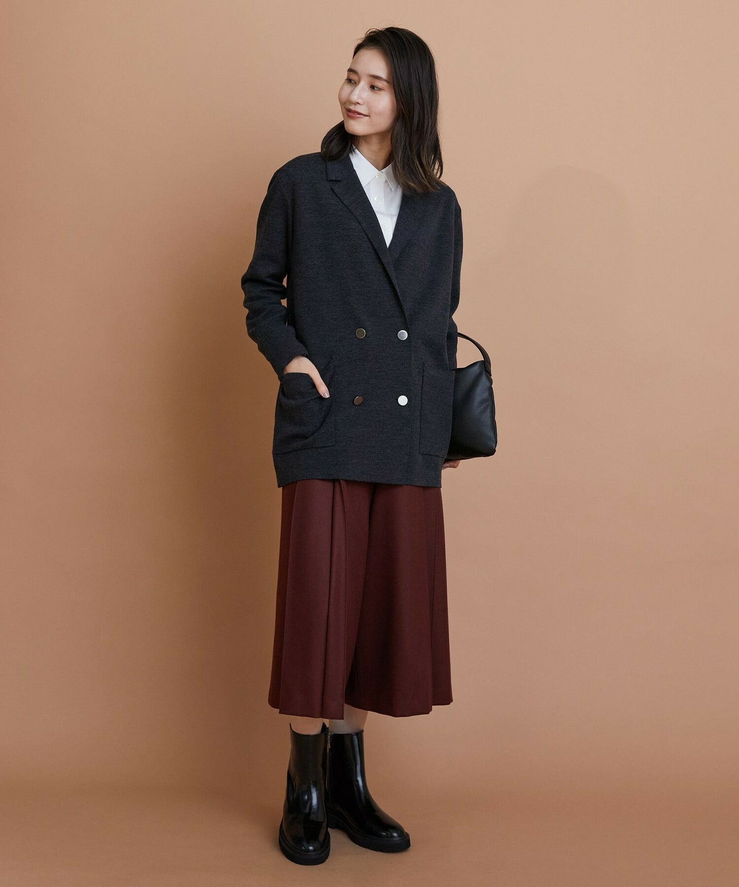 【L'EQUIPE】ウールサキソニーハーフパンツ 詳細画像 ブラック 28