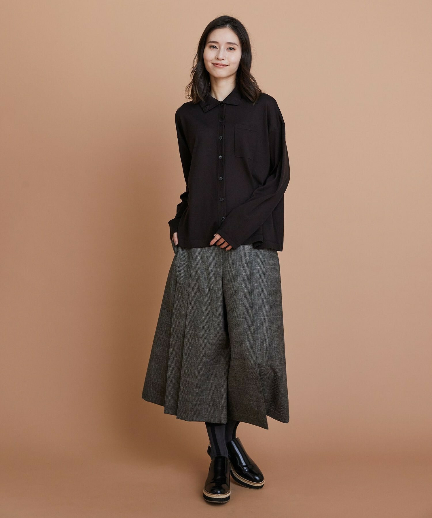 【L'EQUIPE】ウールサキソニーハーフパンツ 詳細画像 ブラック 5